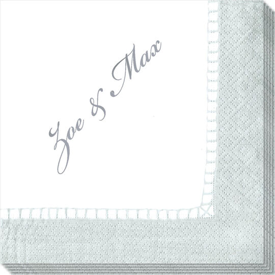 Silver Border Design Your Own Caspari Napkins